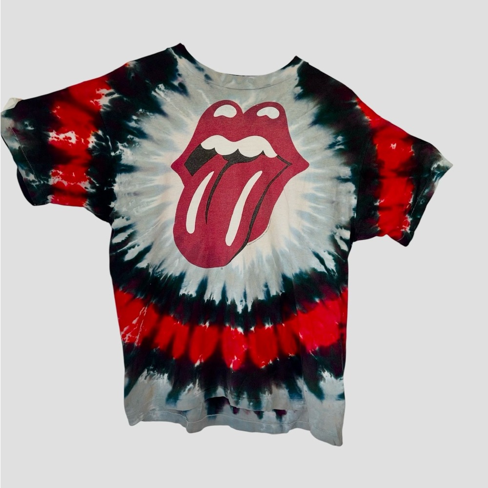 Vintage 90s The Rolling Stones Tie Dye Black Red Graph T Shirt AOP 1994 Mens XL